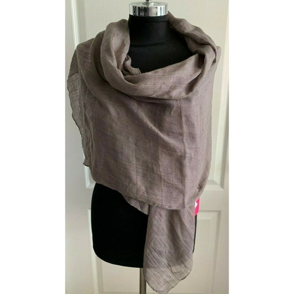 Chic SCARF Grey Sparkle Wrap Soft 100% Polyester 28" x 72" - Picture 2 of 8